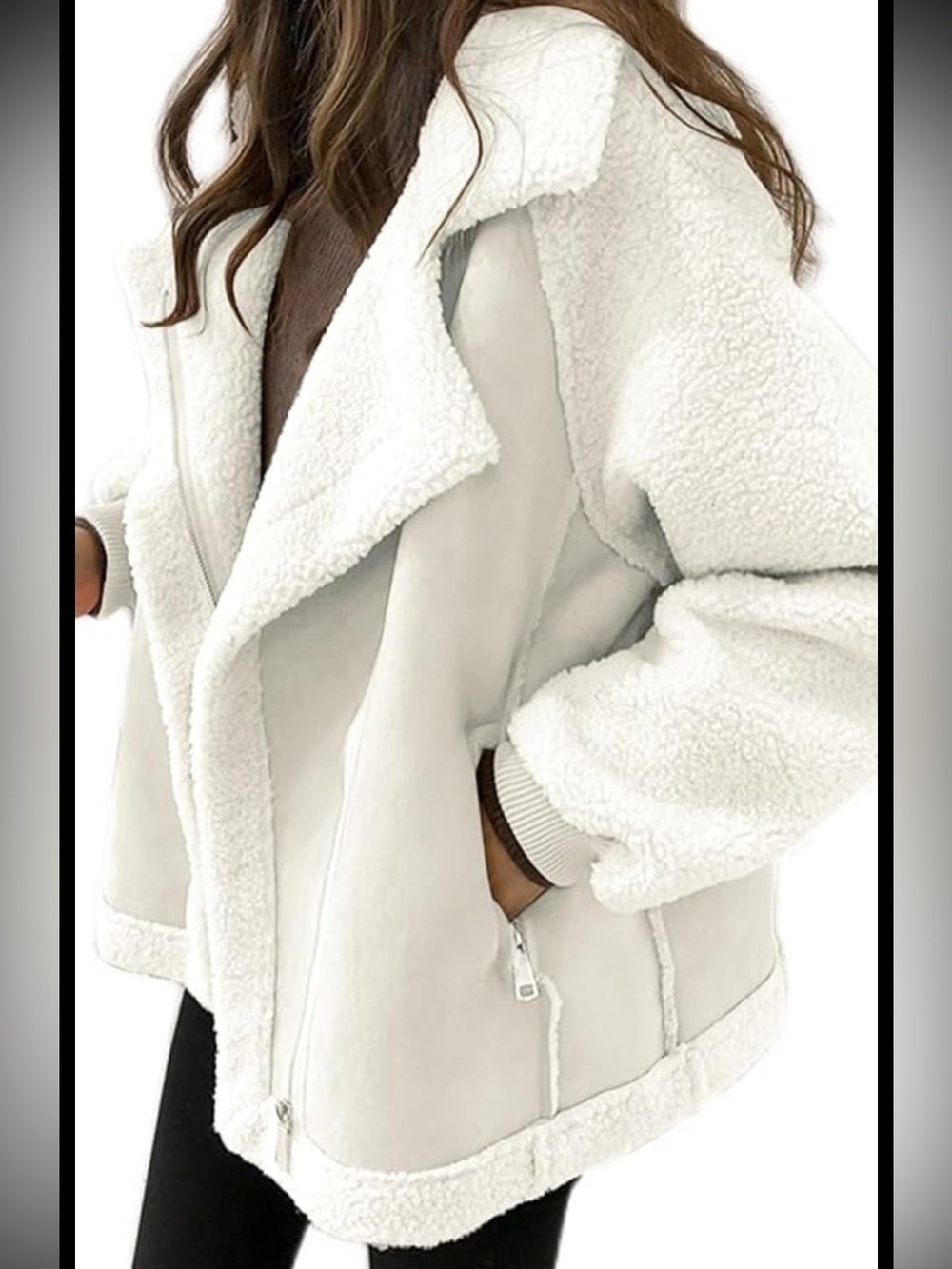 Trendy boutique Cream Teddy Sherpa Zip Jacket